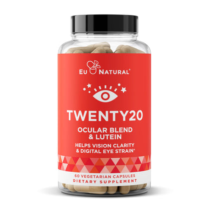 Twenty20 Eye Vitamins - Macular Health, Eye Strain, Dry Eye and Vision Health - Lutein & Bilberry Extract - 60 Soft Capsules