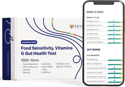 AFIL Premium | 1000+ Items Tested | Food Sensitivity Intolerance Home Test for Adults & Kids | Foods, Drinks, Toxins, Vitamins, Minerals, Fatty Acids, Gut Biome, Candida, Digestive Health