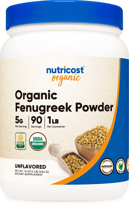 Nutricost Organic Fenugreek Powder 1 LB - Certified USDA Organic Fenugreek, Gluten Free, Non-GMO, Vegetarian Friendly