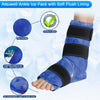 Atsuwell Ankle Foot Ice Pack Wrap for Instant Pain Relief, Reusable Gel Cold Pack with Cold Compression Therapy for Injuries, Plantar Fasciitis, Achilles Tendonitis, Sprained Ankles