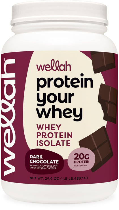 Wellah Protein Your Whey (30 Servings, Dark Chocolate) - Whey Protein Isolate Protein