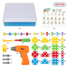 Haifeng STEM Toys for 3+ Year Old, DIY Creative Mosaic Drill Set for Kids, Electric Drill Toy with Screwdriver Tool, Building Blocks for Toddler Preschool, 3D Construction Toys for Boy & Girl