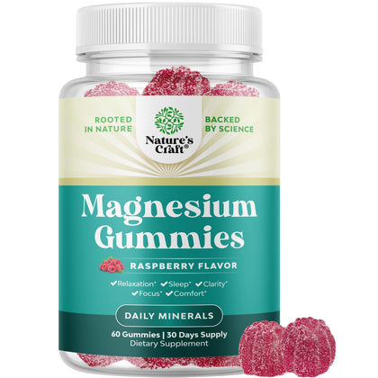 Potent Magnesium Citrate Gummies for Adults - Calm Magnesium Gummies for Support and Muscle Health - Tasty Non GMO Magnesium Gummy Vitamin for Adults (30 Servings)