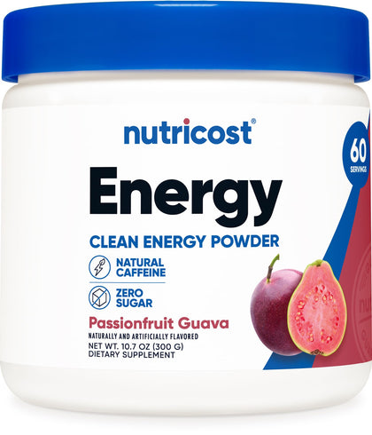 Nutricost Energy Complex (Blue Hawaii) (60 Servings) - Clean Energy Powder, Sweetened with Stevia, Natural Caffeine, Organic Green Coffee Bean, Green Tea Extract, 300g