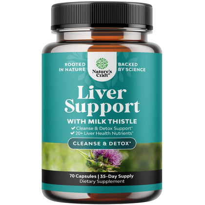 Liver Cleanse and Detox & Repair Formula - Herbal Liver Support Supplement with Milk Thistle Dandelion Root & Artichoke Extract for Liver Health - Silymarin Milk Thistle Liver Detox Capsules