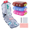 4PS Travel Pill Organizer with 164 Slice Labels?10 Compartments Travel Pill Box Portable Folding Small Pill Case Daily Pill Container Used for Carry Storage Medicine Organizer by M MUchengbao