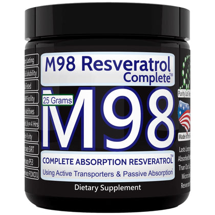 M98 Resveratrol Complete (M98-RC) - Better Than Super Micronized - Pure Powder - 25 Grams