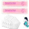 Perineal Ice Packs for Postpartum Reusable, Perineal Cold Packs, Postpartum Hemorrhoid Pain Childbirth Recovery Care, 2 Gel Pads+5 Washable Sleeves (Pink)