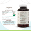 Thyme USDA Organic 120 Capsules | Natural Herbal Supplement | Certified Organic Vegetarian Capsules and Organic Thyme (Thymus Vulgaris) Dried Leaf (120 Capsules)