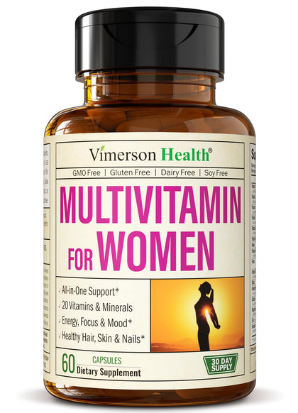 Multivitamin for Women - Womens Multivitamin & Multimineral Supplement for Energy, Mood, Hair, Skin & Nails - Womens Daily Multivitamins A, B, C, D, E, Zinc, Calcium & More. Women's Vitamins Capsules