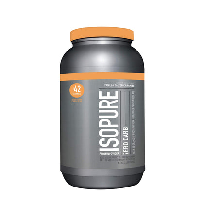 Isopure Protein Powder, Zero Carb Whey Isolate with Vitamin C & Zinc for Immune Support, 25g Protein, Keto Friendly, Vanilla Salted Caramel, 42 Servings, 3 Pounds (Packaging May Vary)