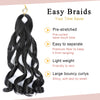 2 Packs French Curly Braiding Hair, Perience 16Inch Bouncy Braiding Hair Pre Stretched, Easy Braid French Curl Braids, Lightweight Synthetic Wavy Hair Extensions for Braids