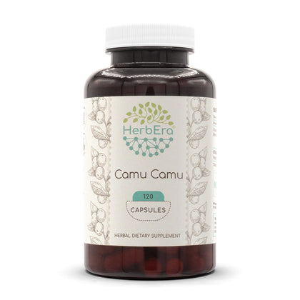 HerbEra Camu Camu 120 Capsules, 500 mg, Camu Camu (Myrciaria dubia) Dried Fruit (120 Capsules)