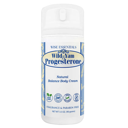 Progesterone Cream from Wild Yam | Bioidentical | for Menopause & Menstrual Support | Paraben Free, Plus Phytoestrogen Wild Yam Chaste Tree Berry Black Cohosh, Dong Quai, Fragrance 2 in 1 3.5 oz