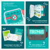 Be Smart Get Prepared First Aid Kit, Teal, 326 Piece, Exceeds OSHA and ANSI Guidelines 100 People - Office, Home, Car, School, Emergency, Survival, Camping, Hunting and Sports