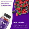 Iron Gummies with Vitamin C | 20mg Iron Gummies for Women, Men & Kids | Blood Cell Formation Support | 120 Gummies | Iron Gummy for Iron Deficiency & Anemia | Energy, Focus, Immune Boost (2 Pack)