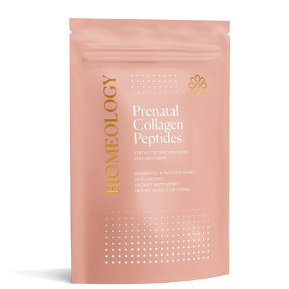 Biomeology Prenatal Collagen Peptides - Grass-Fed Collagen Protein, with Glycine & Amino Acids for Pregnancy & Postpartum - Help Digestion, Immune Health, Pelvic Floor, & Postpartum Recovery (16 oz.)