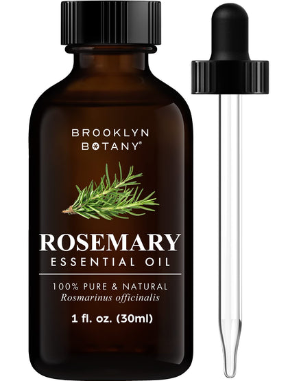 Brooklyn Botany Rosemary Essential Oil - 100% Pure and Natural - Premium Grade Oil with Dropper - for Aromatherapy and Diffuser - 1 Fl Oz