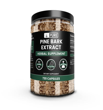 Pure Original Ingredients Pine Bark Extract (730 Capsules) No Magnesium Or Rice Fillers, Always Pure, Lab Verified