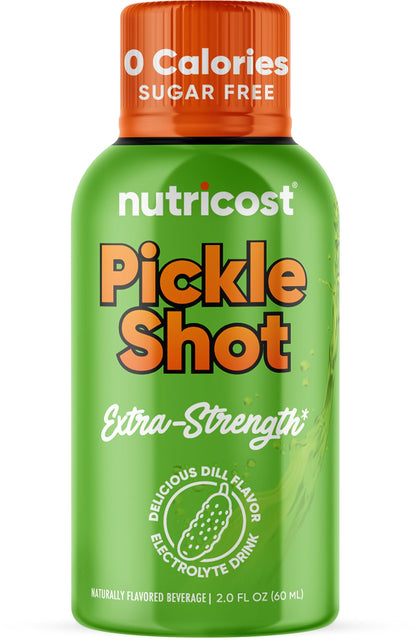 Nutricost Pickle Shot 2oz (12 Pack) - Extra Strength, Dill Flavored Electrolyte Pickle Shots