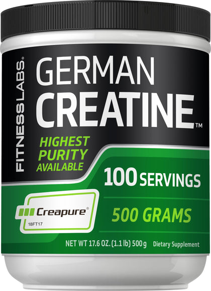 Fitness Labs German Creatine Monohydrate Powder | 1.1 lb | Creapure Fitness Supplement | 100 Servings