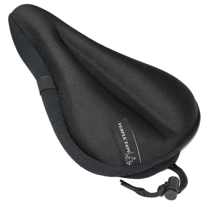 Temple Tape Elite Gel Bike Seat Cushion - Extra Soft Bicycle Saddle Cover for Spin, Exercise Stationary Bikes and Outdoor Biking - Premium Accessories for Comfort While Cycling