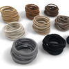 Cyndibands Elastic Hair Ties - Light Brown - 24 Count, 4mm x 1.75 Inch Diameter Ponytail Holders