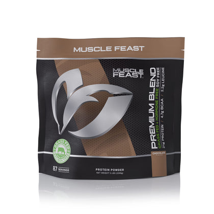 Muscle Feast Premium Blend All Natural Hormone Free Grass-Fed Whey Protein Powder, Chocolate, 5lb