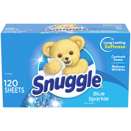 Snuggle Blue Sparkle Fabric Softener Dryer Sheets, 120 Count