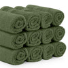 White Classic Luxury Washcloths for Bathroom-Hotel-Spa-Kitchen-Set - Circlet Egyptian Cotton - Highly Absorbent Hotel Quality Face Towels - Bulk Set of 12-13x13 Inch (Forest Green)