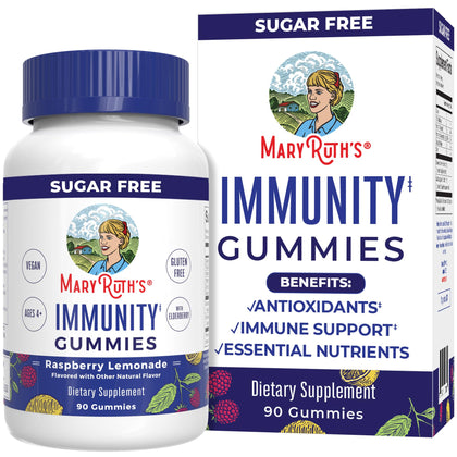 Sugar Free Immunity Gummies | Powerful Blend | Elderberry Vitamin C and Zinc | Vitamin D3 & Echinacea | Immune Support Supplement | Immune Support Gummies for Kids & Adults | Vegan | Non GMO | 90ct