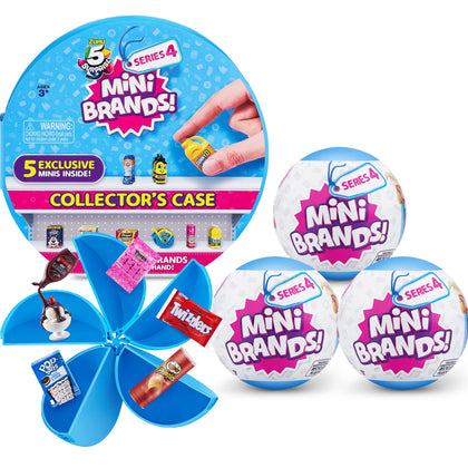 5 Surprise Mini Brands Collector's Kit by ZURU - Kids Toy, Great Includes Real Miniature Collectibles, 3 Mystery Capsules + 1 Case, (Amazon Exclusive)