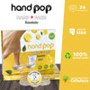 Hand Pop Lemon Scent, 24 Single Use Wet Wipes Towelette, Alcohol Free , Super Convenient Application, Hand Wipes Travel Size.