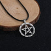 Ladytree Sterling Silver 925 Pentagram Necklaces Seal of Solomon Pendant with Wax Cord Black Rope, 28+2 inches