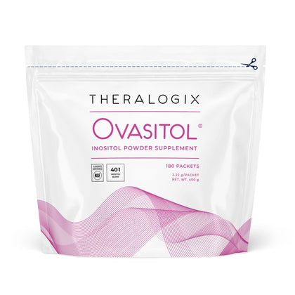 Theralogix Ovasitol Inositol Powder Packets - 90-Day Supply - Myo-Inositol & D-Chiro Inositol for Hormone Balance & Ovarian Function Support* - NSF Certified - 180 Packets