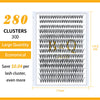 Lash Clusters 30D-0.07D-9-16MIX B&Q LASH 280 Clusters False Eyelash 20D 30D 40D Lash Extensions Individual Lashes Cluster DIY Eyelash Extensions at Home (30D-0.07D,9-16MIX)