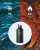 BUZIO Vacuum Insulated Stainless Steel Water Bottle 87oz (Cold for 48 Hrs/Hot for 24 Hrs) Half Gallon BPA Free Double Wall Travel Mug/Flask for Outdoor Sports Hiking, Camping, Running, Black