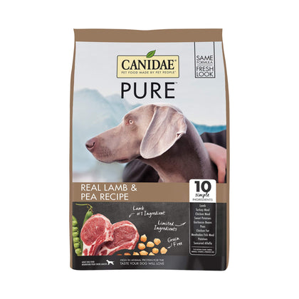 Canidae PURE Limited Ingredient Premium Adult Dry Dog Food, Lamb and Pea Recipe, 4 Pounds, Grain Free