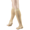 Truform 15-20 mmHg Compression Stockings for Men and Women, Knee High Length, Open Toe, Beige, Medium