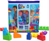 MEGA BLOKS Fisher-Price Toddler Block Toys, Big Building Bag with 80 Pieces and Storage Bag, Blue, Gift Ideas for Kids Age 1+ Years