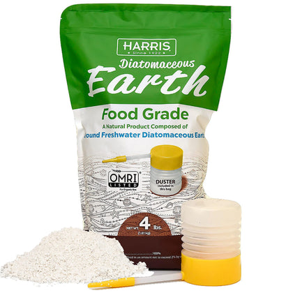 Harris Diatomaceous Earth Food Grade, 4lb with Powder Duster Included in The Bag