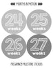 Months In Motion Pregnancy Weekly Belly Growth Stickers - Week to Week Pregnant Expecting Photo Prop - Maternity Keepsake - Baby Bump - Large Set of 36 Weekly Photo Sticker