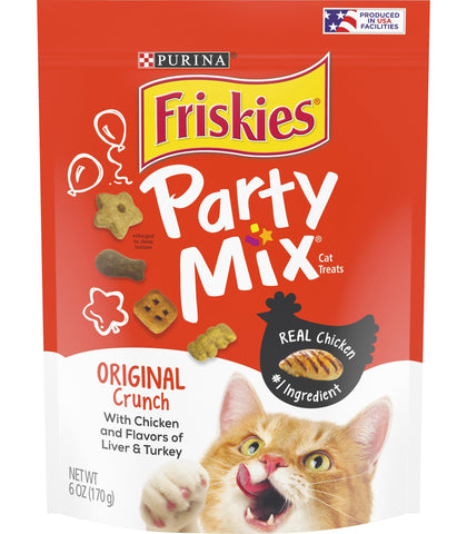 Friskies Original Crunch Party Mix Cat Treats, 6 Oz., Package may vary