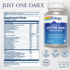 SOLARAY Once Daily Active Man Multivitamin & Mineral, Multivitamin for Cardiovascular, Support, Energy & Focus, Digestive Enzyme Blend, Amino Acids and Whole Food Base, 90 Servings, 90 VegCaps