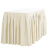 LTC LINENS Table Skirt for 4 Feet Rectangular or 48 Inch Round Table - 14 ft Ivory Pleated Table Skirting Cloth Polyester for Banquet, Wedding