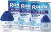 Rohto Ice All-in-One Multi-Symptom Relief Cooling Eye Drops, 0.4 fl oz Bottle (Pack of 3)