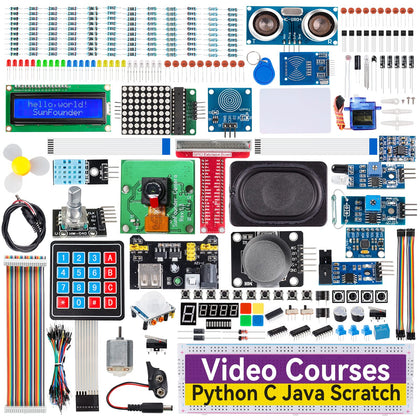 SunFounder Raphael Ultimate Starter Kit for Raspberry Pi 5 4 B 3B B+ 400, Zero 2 W, Python, C Java, Scratch, Node.js, Online Tutorials & Video Courses for Beginners (Raspberry PI NOT Included)