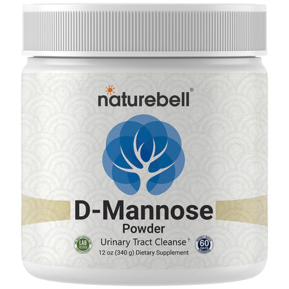 NatureBell D Mannose Powder, 12oz | Instantized for Max Absorption - Fast Acting Cleanse - Urinary Tract & Bladder Health Support - Flush UTI Impurities - Non-GMO, Vegan