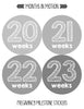 Months In Motion Pregnancy Weekly Belly Growth Stickers - Week to Week Pregnant Expecting Photo Prop - Maternity Keepsake - Baby Bump - Large Set of 36 Weekly Photo Sticker