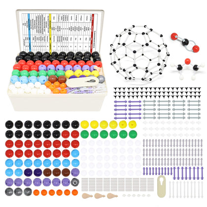 RELIANCER Molecular Model Kit,444PCS Organic Molecular Chemistry Set w/C60,Atoms,Bonds,Molecular Structures Building Kit for Chemistry Learning,STEM Science Kits for Teachers,Students,Young Scientists